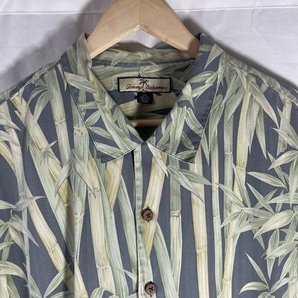 Tommy Bahama Bamboo Palm Print Silk Shirt Sz XXL - Picture 3 of 5